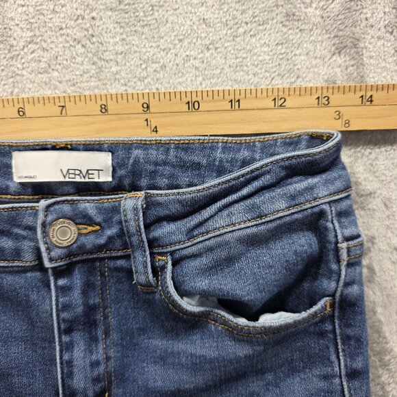 Vervet Jeans Womens 26 Skinny High Rise Stretch Denim Distressed VT1007 Flaw - Picture 7 of 10